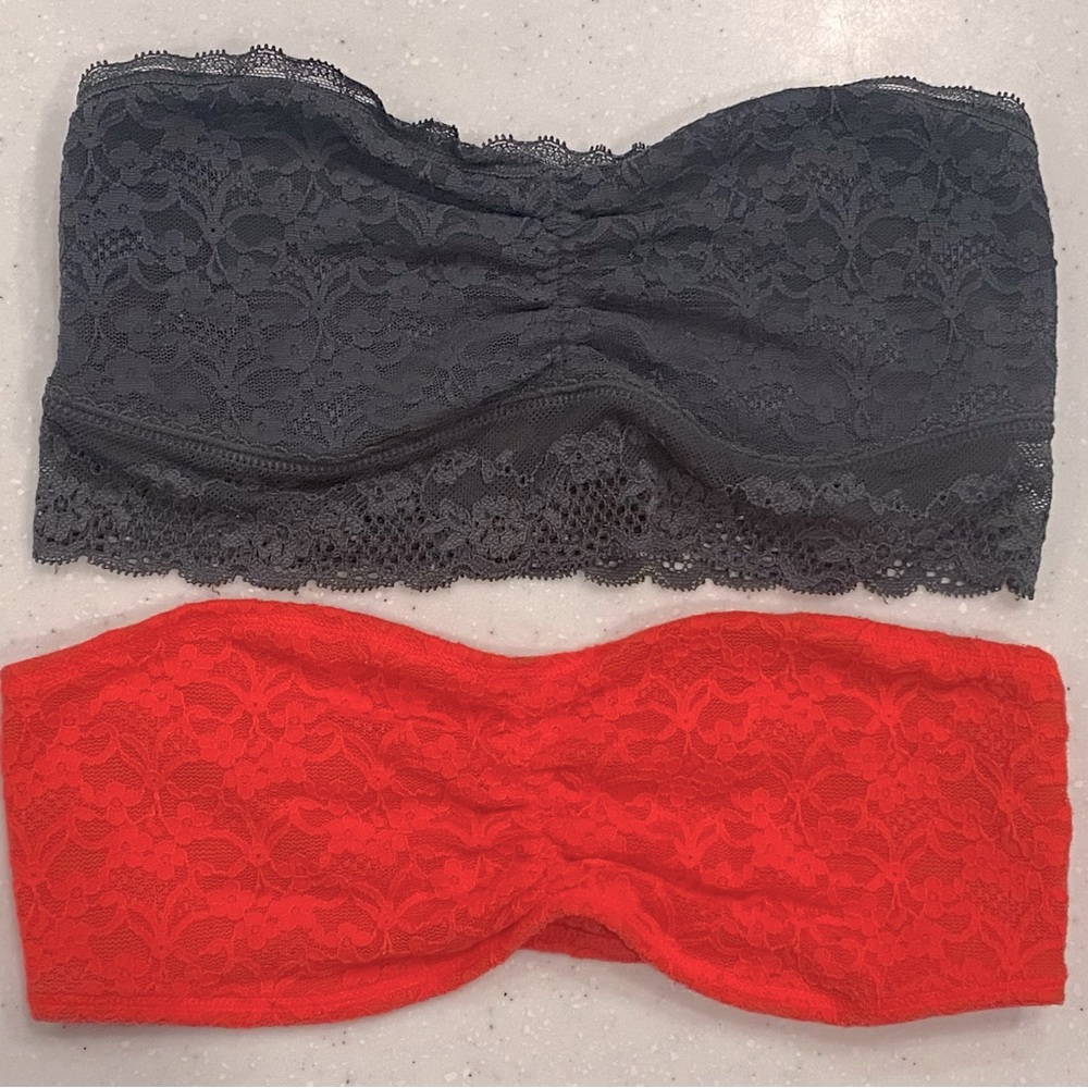 Aerie Gray Lace Bandeau Size S